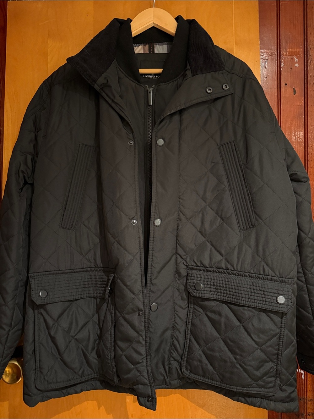 London Fog Quilted Black Field Jacket